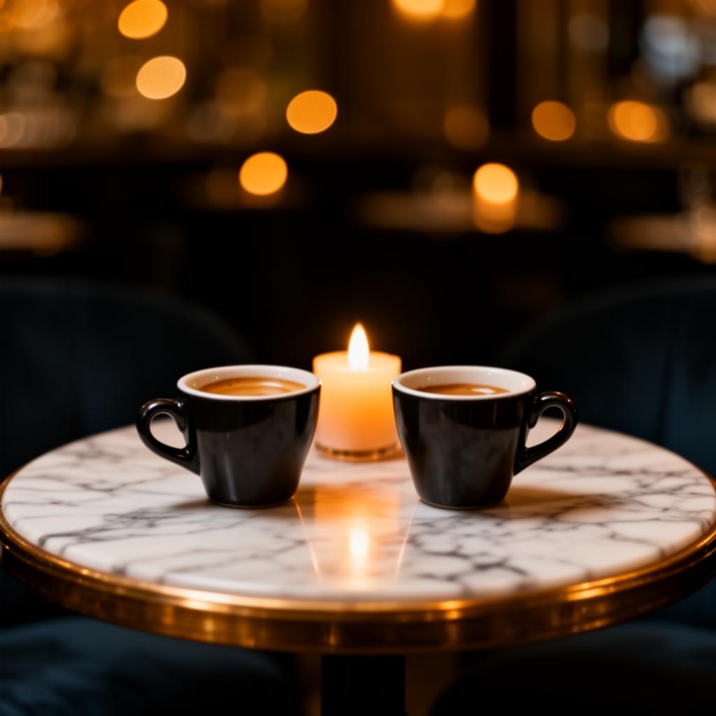 Table d'un salon lounge luxueux avec un café